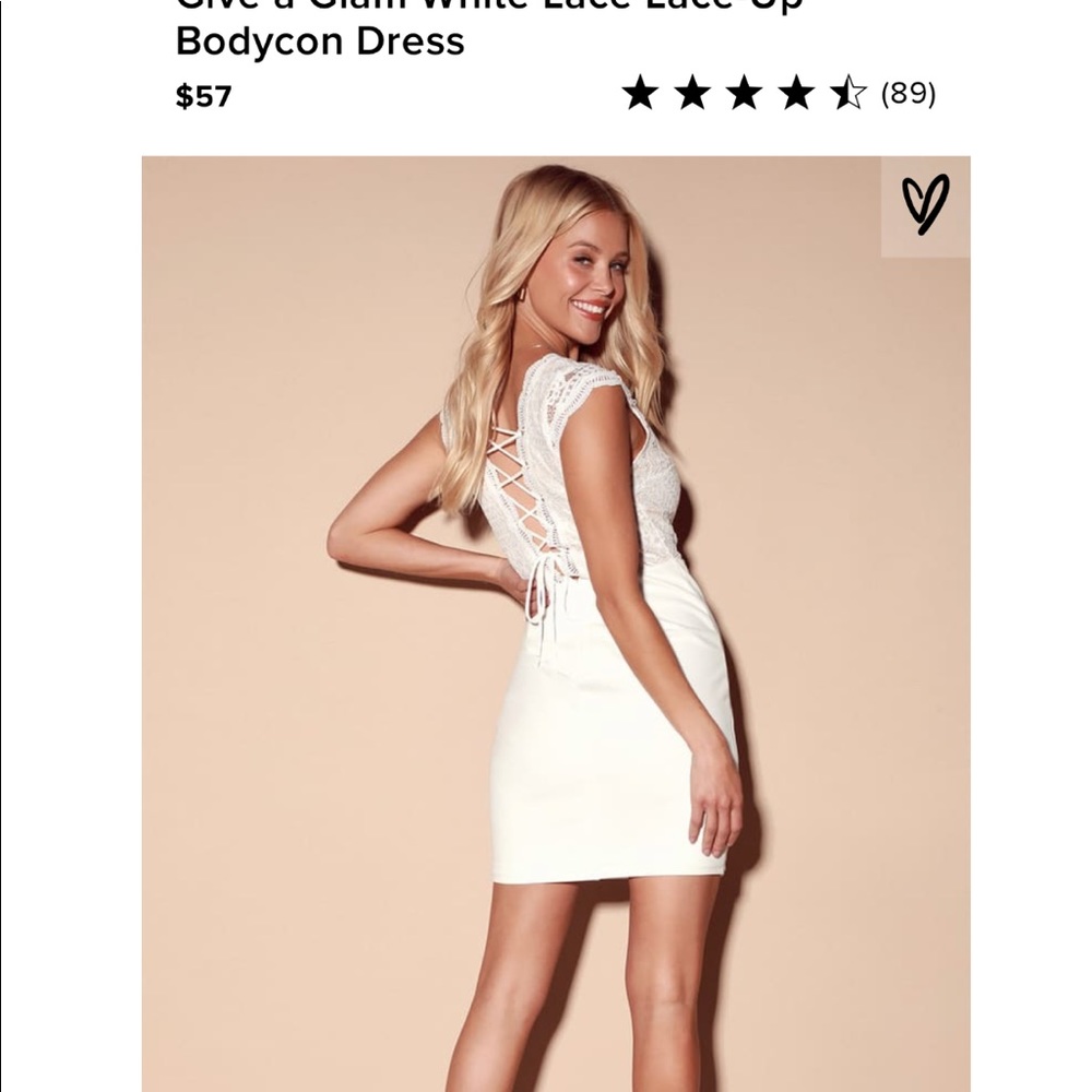 Lulu’s Give a Glam White Lace-Up Bodycon Dress
